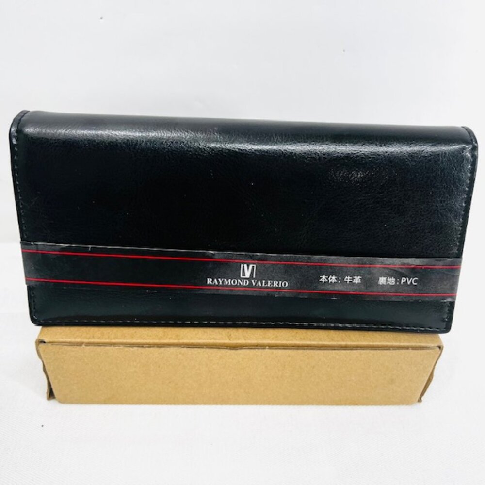 NEW WITH TAG RAYMOND VALERIO ITALY BLACK LEATHER FOR MONEY /CARD HOLDER (W84) - Picture 2 of 6